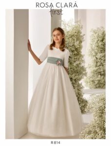 vestido de comunión con color